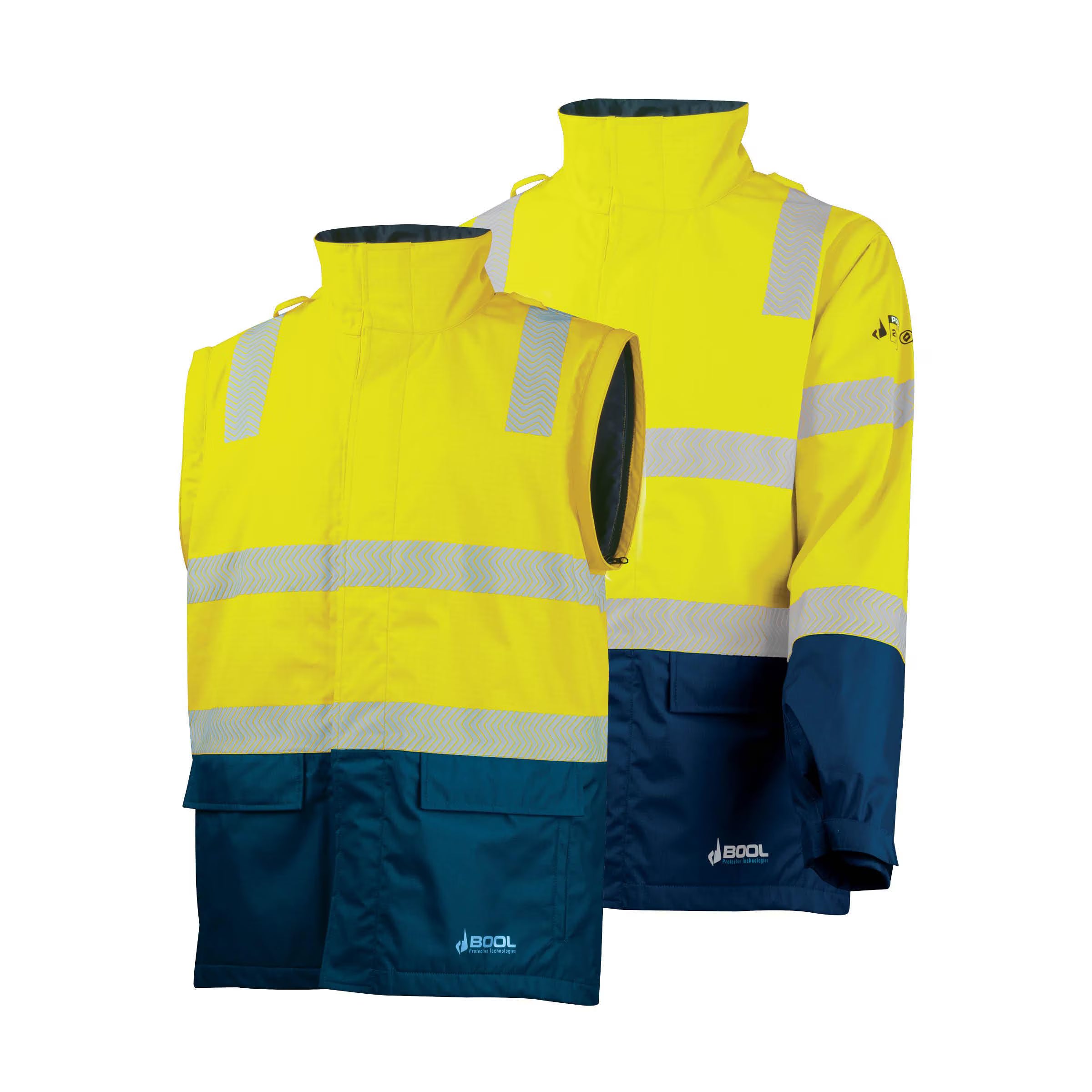 Bool PT - FR PPE3 Hi-Vis Parka with Zip-Off Sleeves and Segmented FR Tape - BW2340T4
