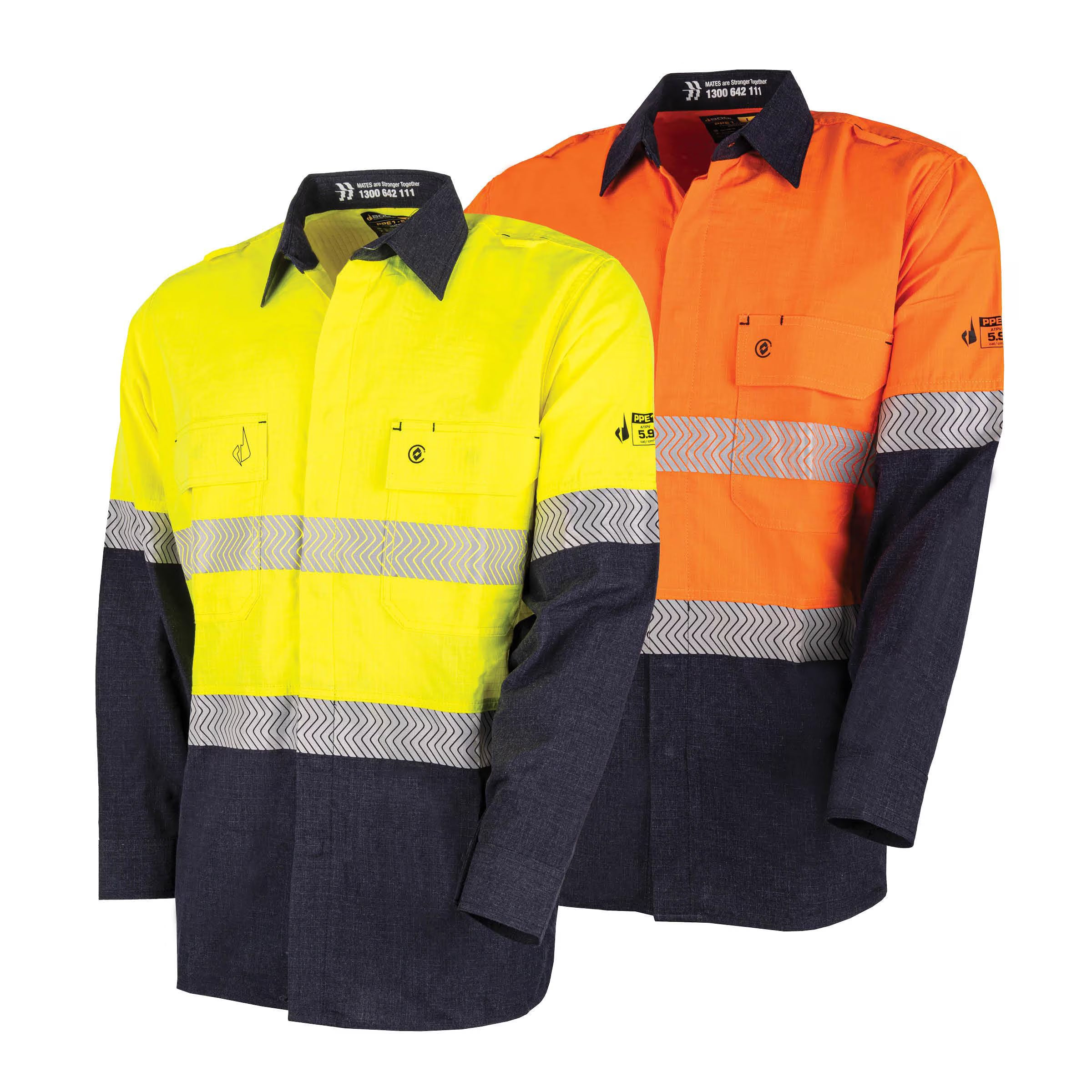 Bool PT - Ultra-lightweight PPE1 FR Shirt with Segmented FR Reflective Tape - BW2505T1