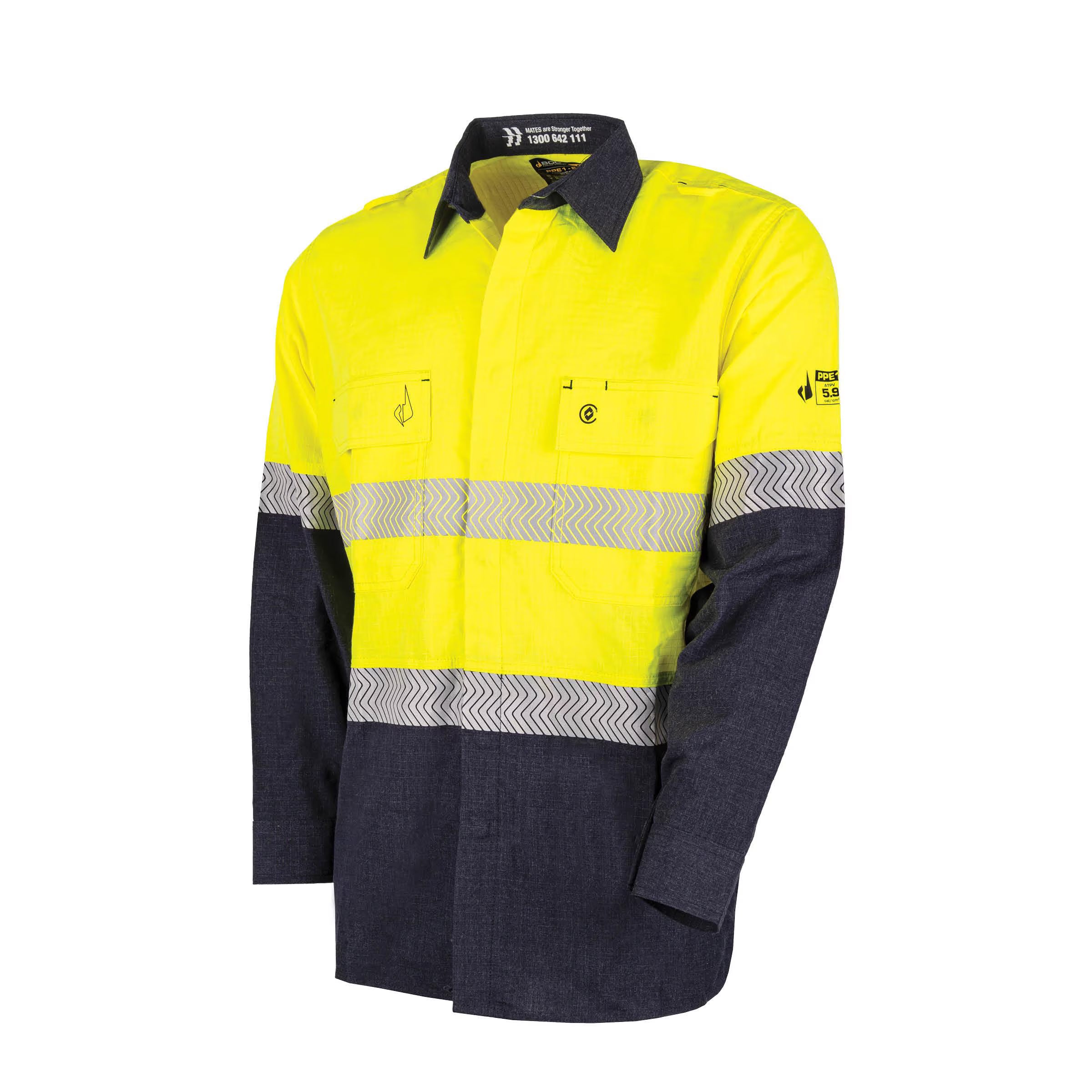 Bool PT - Ultra-lightweight PPE1 FR Shirt with Segmented FR Reflective Tape - BW2505T1