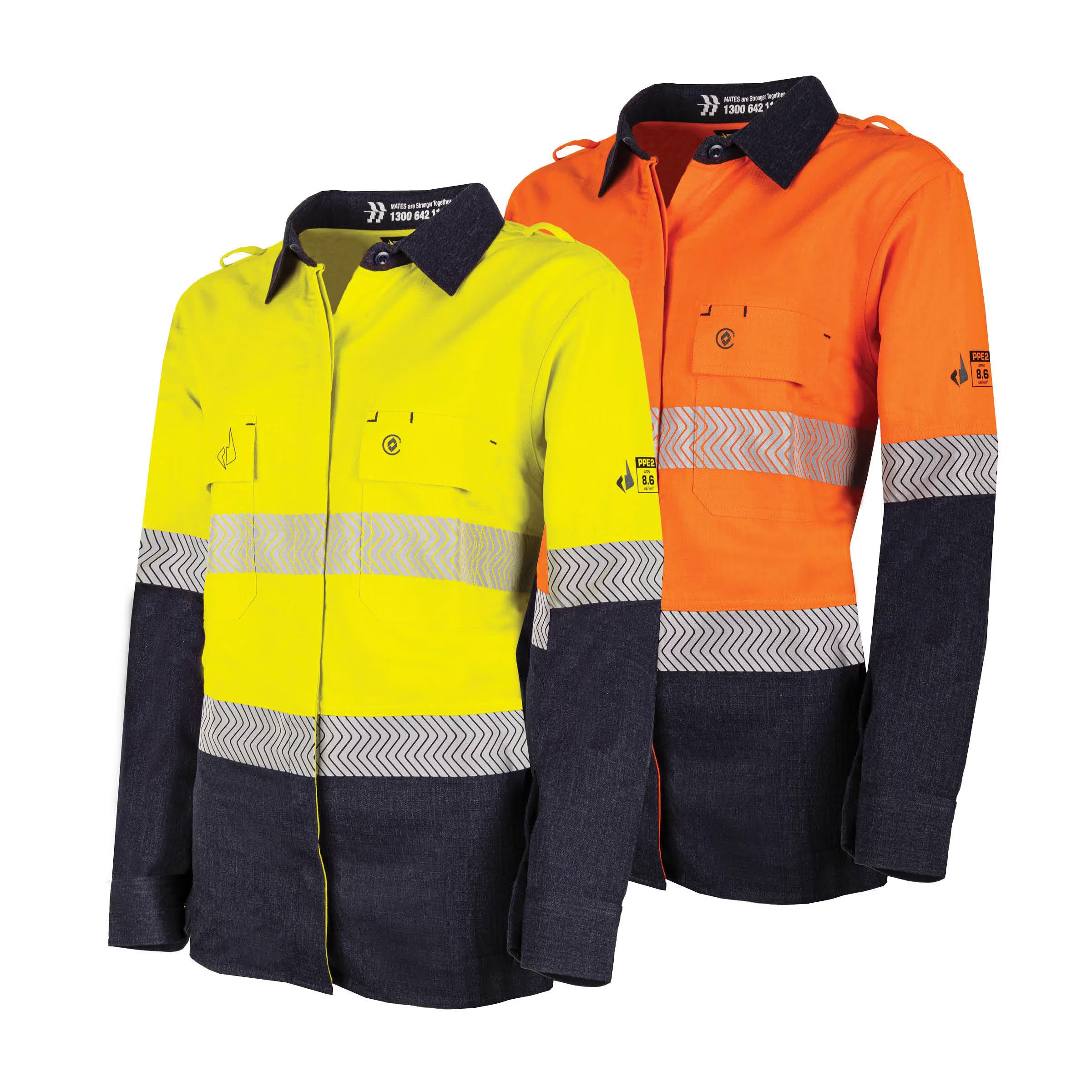 Bool PT - Womens Ultra-lightweight PPE2 Two Tone FR Shirt with Segmented FR Reflective Tape - BWW2595T1