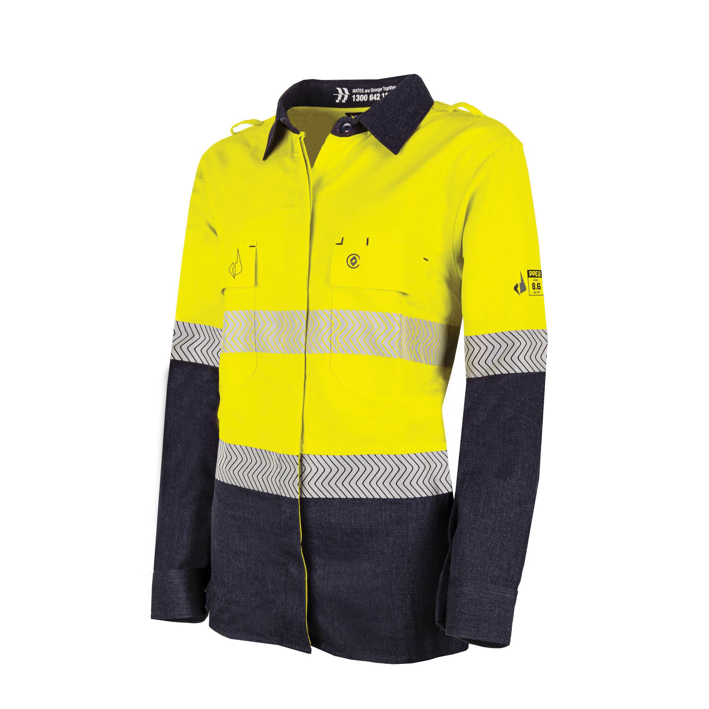 Bool PT - Womens Ultra-lightweight PPE2 Two Tone FR Shirt with Segmented FR Reflective Tape - BWW2595T1