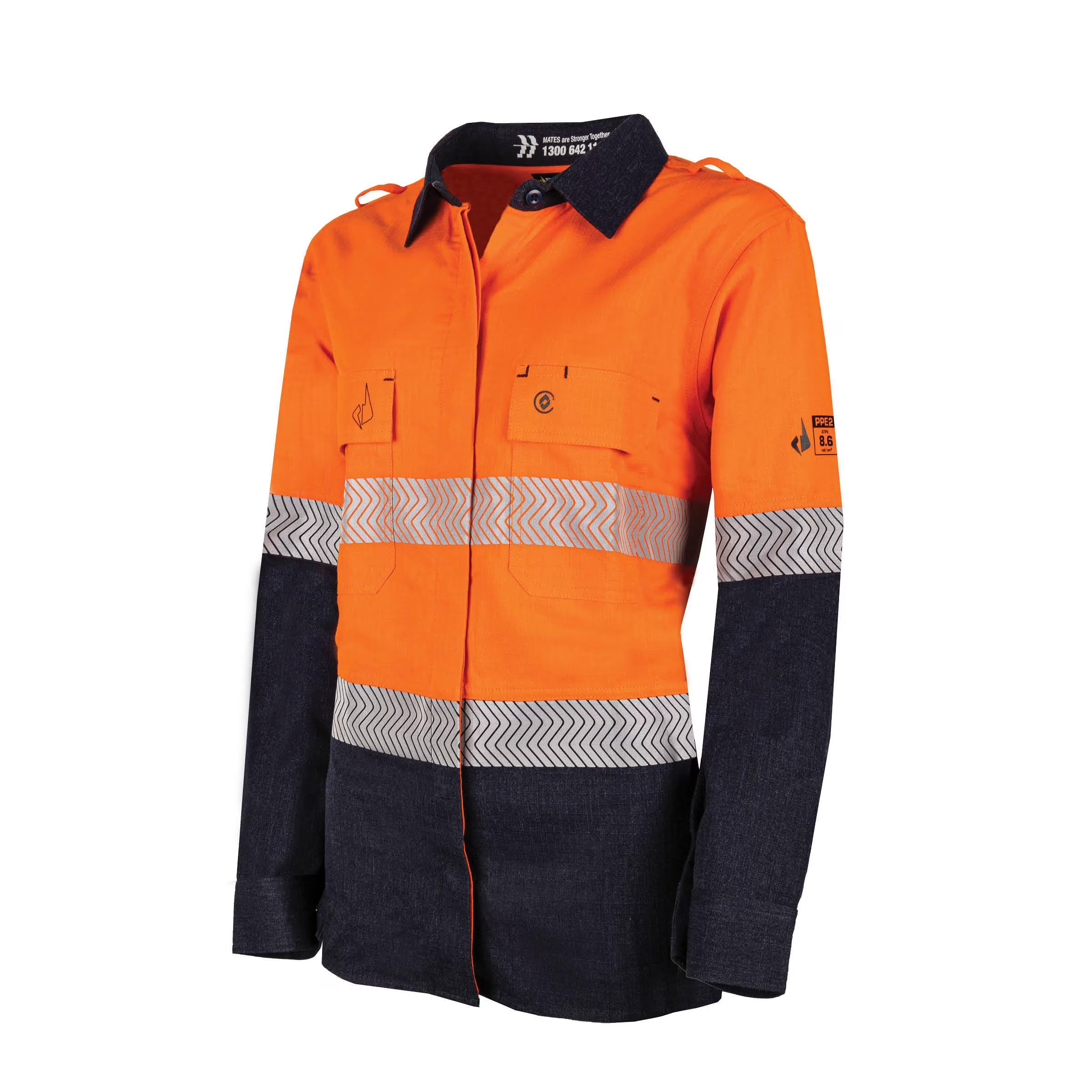 Bool PT - Womens Ultra-lightweight PPE2 Two Tone FR Shirt with Segmented FR Reflective Tape - BWW2595T1