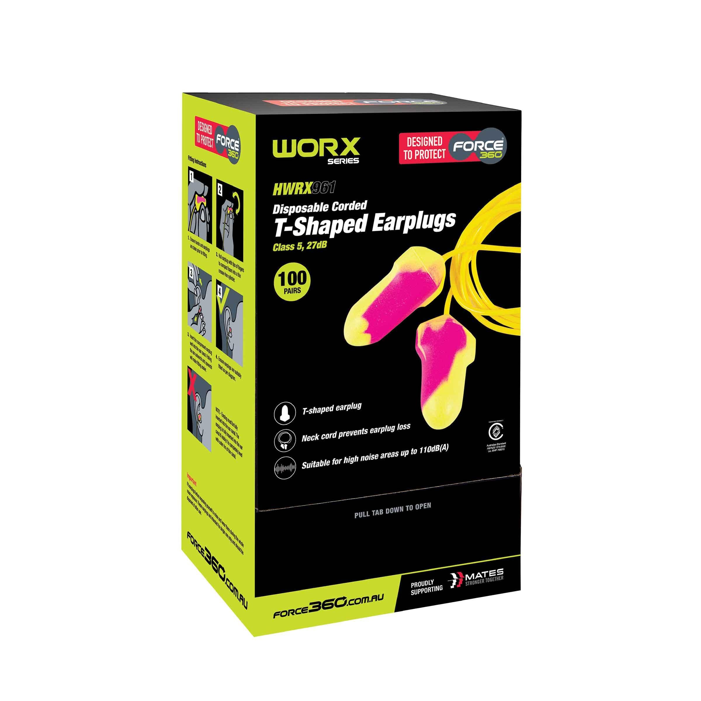 T-Shaped Corded Disposable Earplug - HWRX961