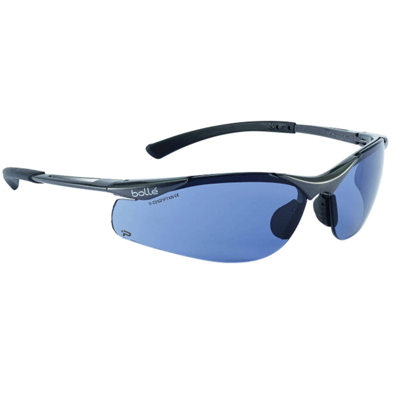Bollé Contour Safety Glasses - Dark Gun Frame PLATINUM AS/AF