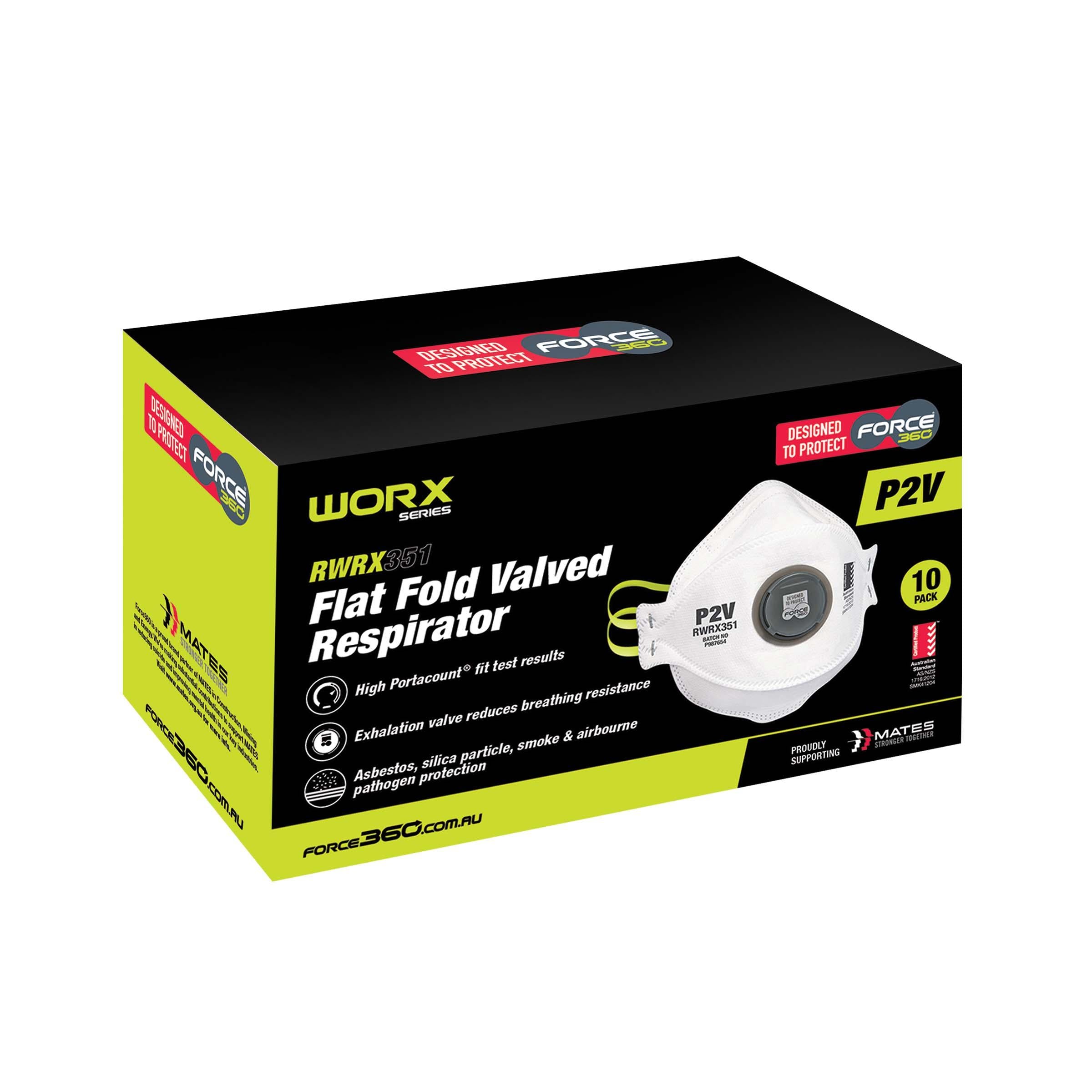P2V Flat Fold Valved Respirator (10 pack) - RWRX351
