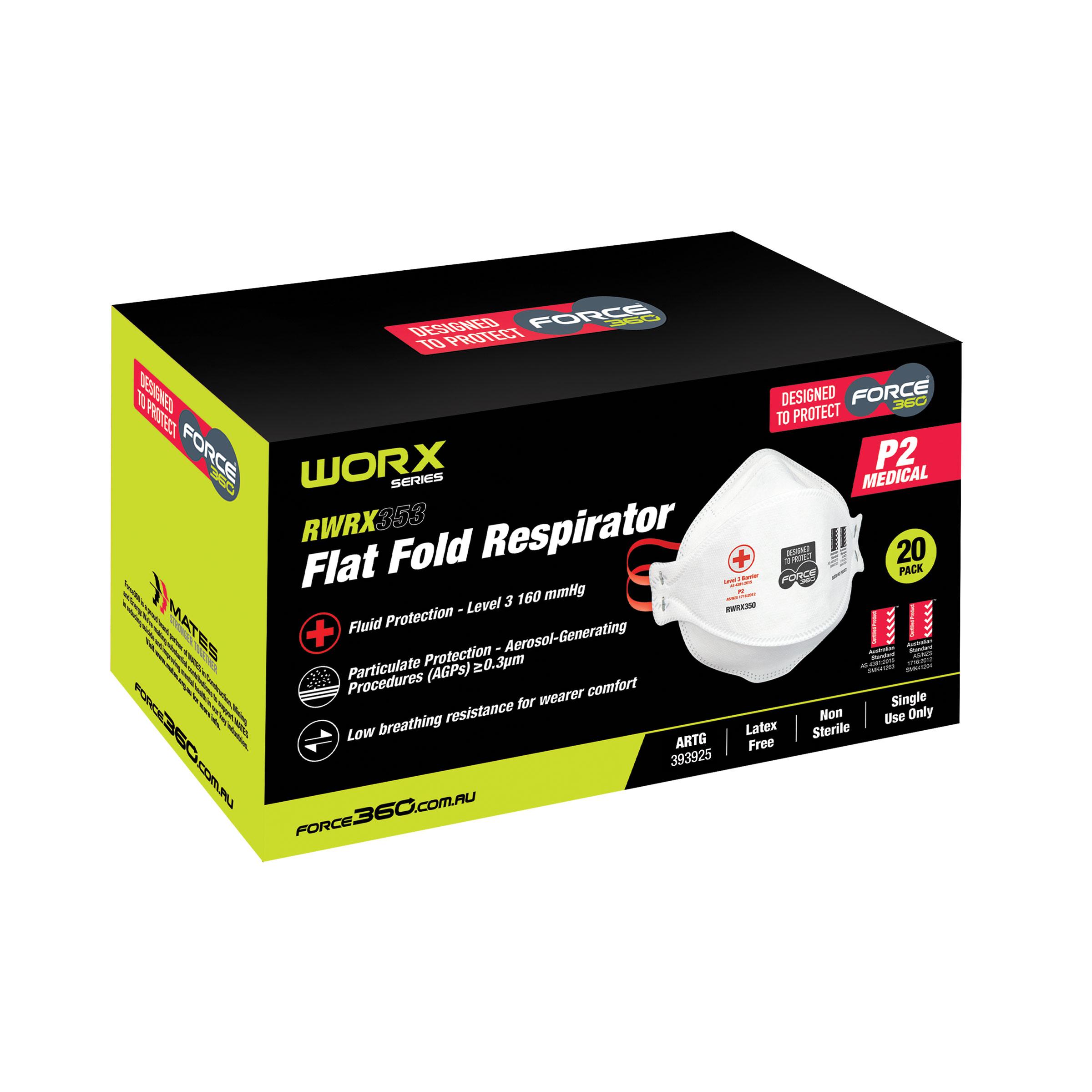 P2 Medical Flat Fold Respirator (20 pack) - RWRX353
