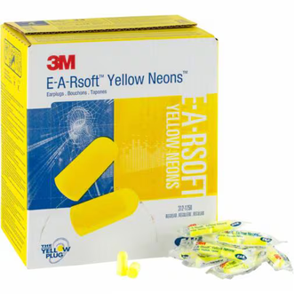3M™ E-A-Rsoft™ Yellow Neons™ Earplug 312-1250, Uncorded, Poly Bag