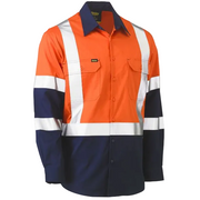Bisley - Men's X Taped Biomotion Two Tone Hi Vis Lightweight Drill Shirt - BS6696XT