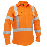 Bisley - Men's X Taped Closed Front Hi Vis Cool Lightweight Drill Shirt - BSC6166XT