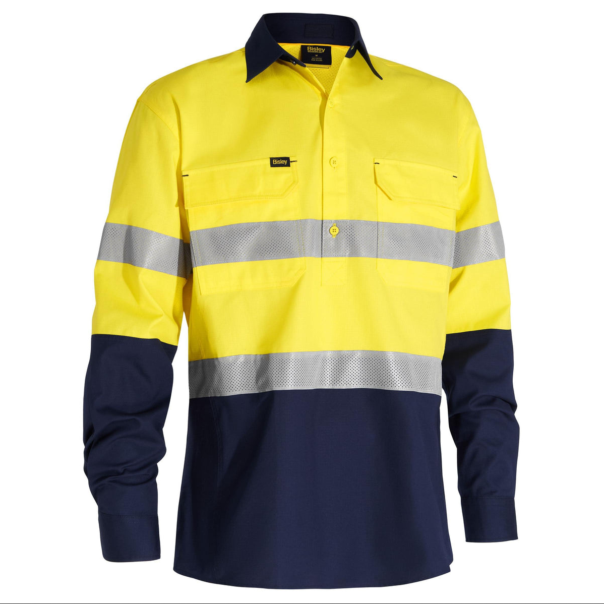 Bisley - Men's X Airflow™ Closed Front Taped Hi Vis Ripstop Shirt - BSC6415T