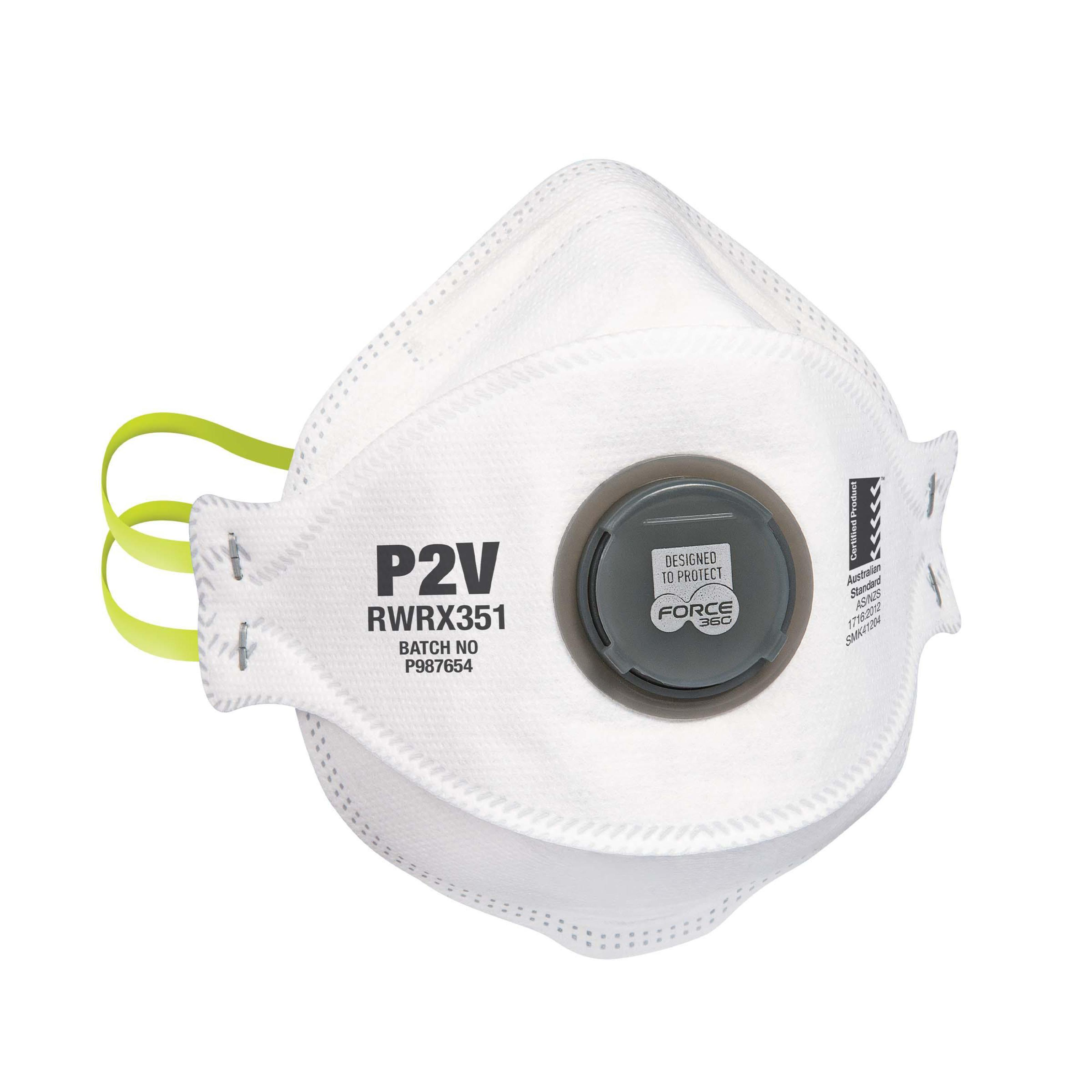 P2V Flat Fold Valved Respirator (10 pack) - RWRX351