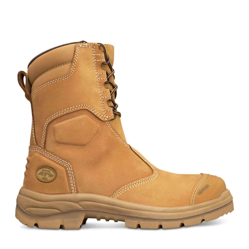 Oliver - 200mm Hi-Leg Wheat Zip Sided Boot