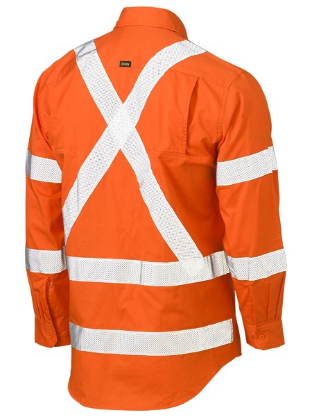 Bisley - Men's X Taped Biomotion Hi Vis Cool Lightweight Drill Shirt - BS6166XT