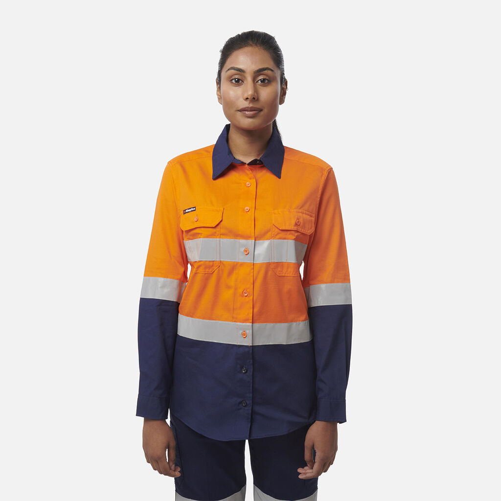 KingGee - Womens Workcool Vented Spliced Shirt Taped Long Sleeve - K44227