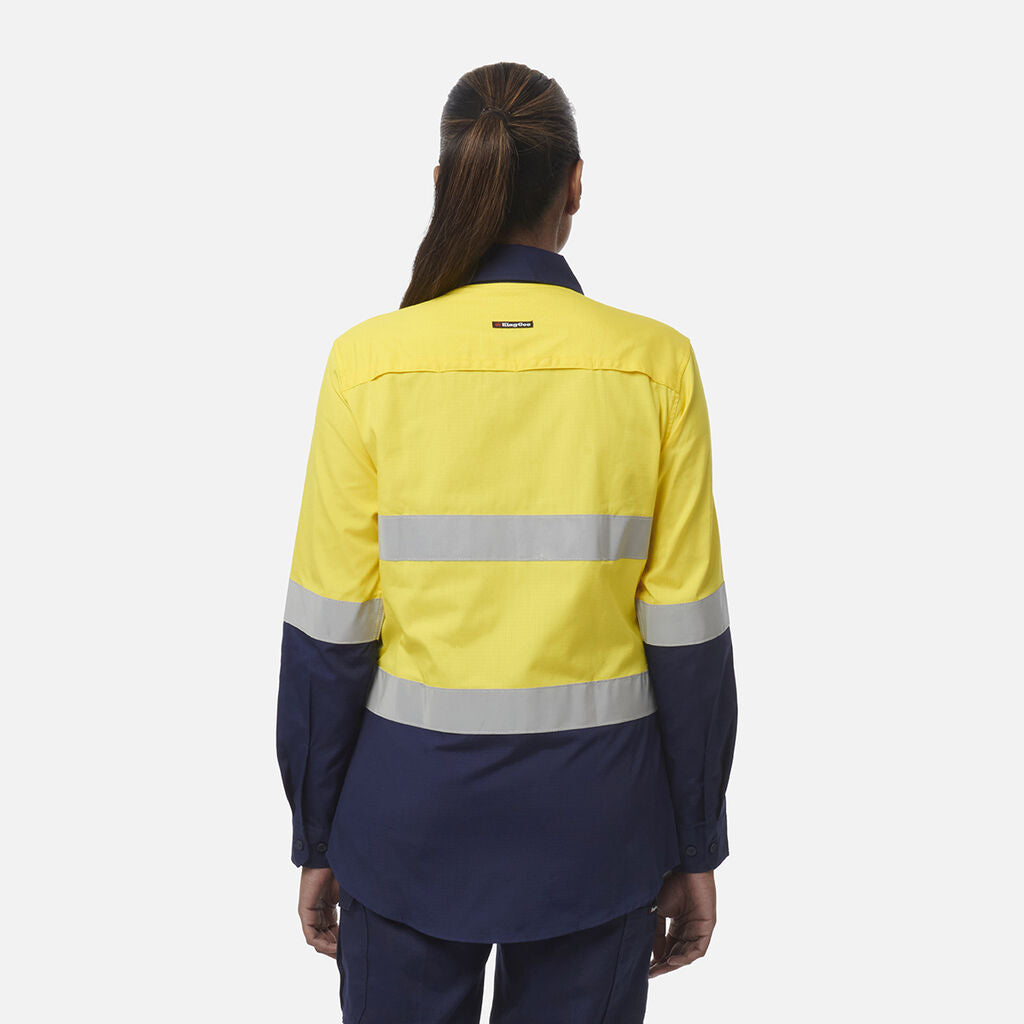 KingGee - Womens Workcool Vented Spliced Shirt Taped Long Sleeve - K44227