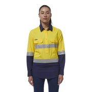 KingGee - Womens Workcool Vented Closed Front Reflective Shirt -  K44230