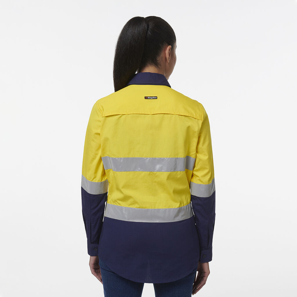KingGee - Womens Workcool Vented Closed Front Reflective Shirt -  K44230