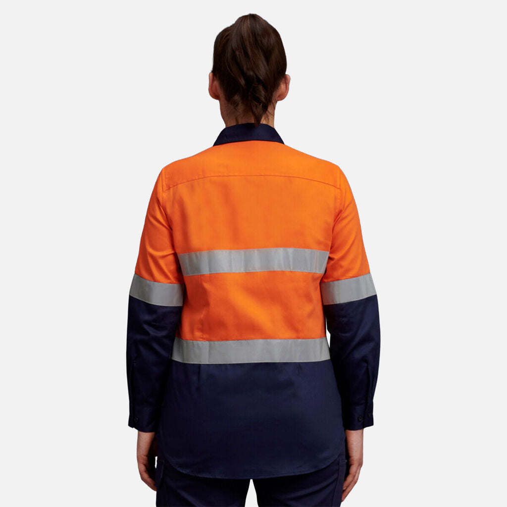 KingGee - Women's Hi-Vis Reflective Long Sleeve Work Shirt - K44532