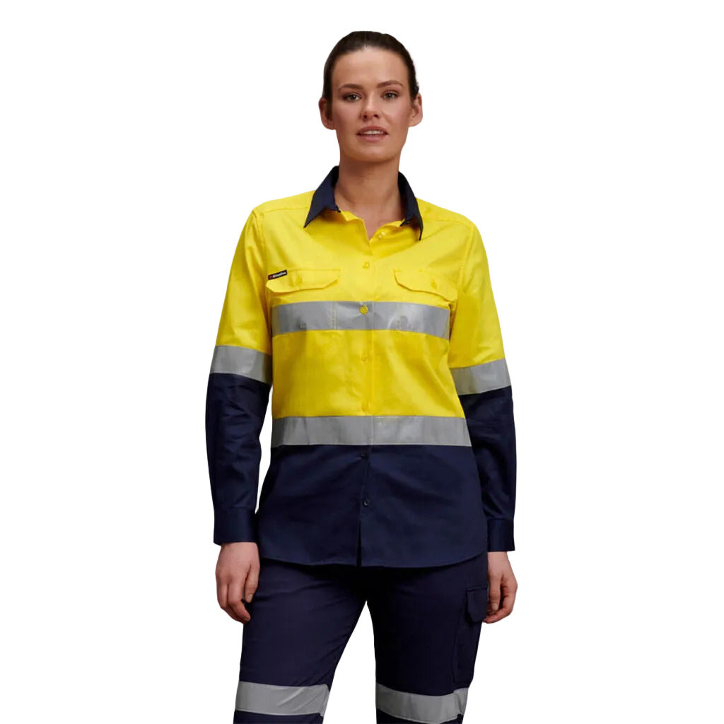 KingGee - Women's Hi-Vis Reflective Long Sleeve Work Shirt - K44532