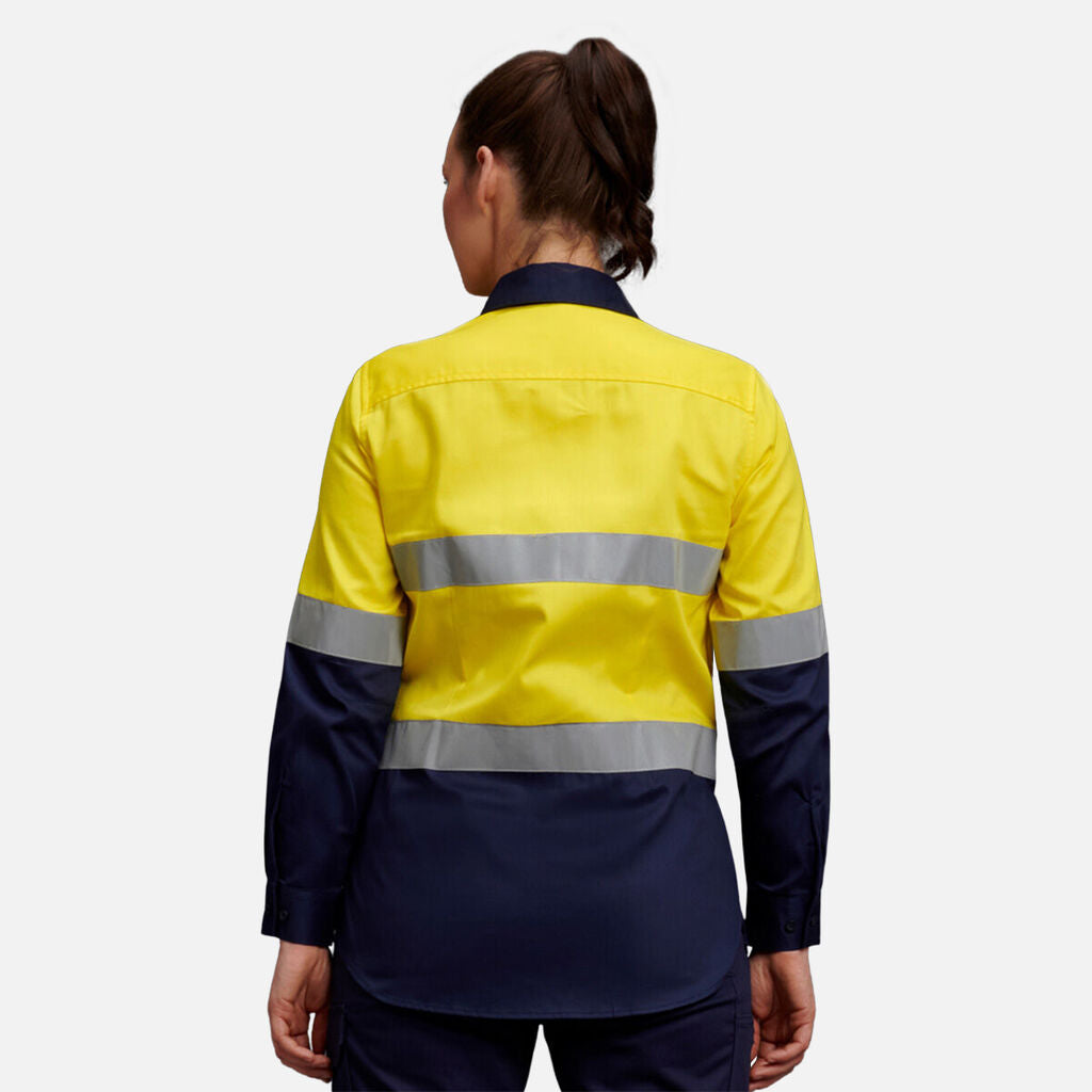 KingGee - Women's Hi-Vis Reflective Long Sleeve Work Shirt - K44532