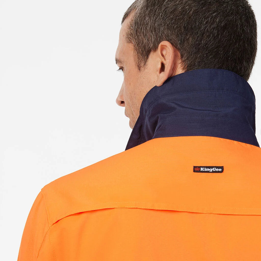 KingGee - Men's DryCool Hi Vis Spliced Taped Shirt Long Sleeve Shirt - K54037