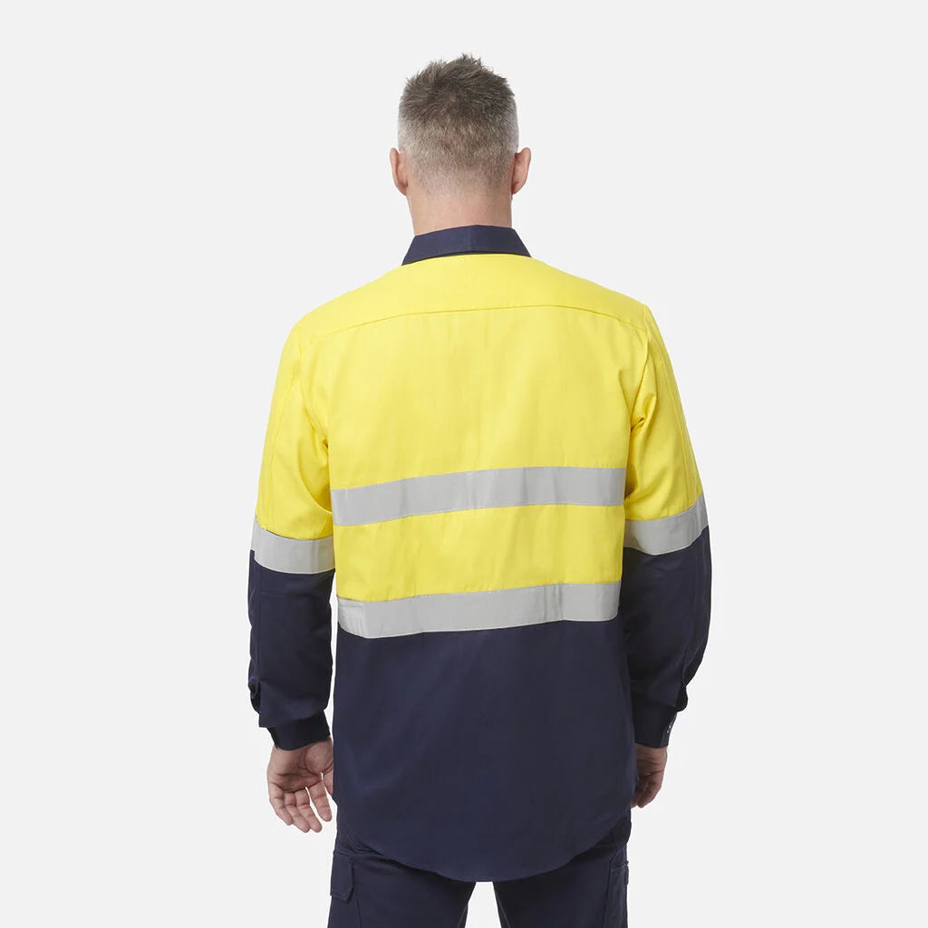 KingGee - Men's Originals Hi-Vis Reflective Two Tone Long Sleeve Work Shirt - K54315