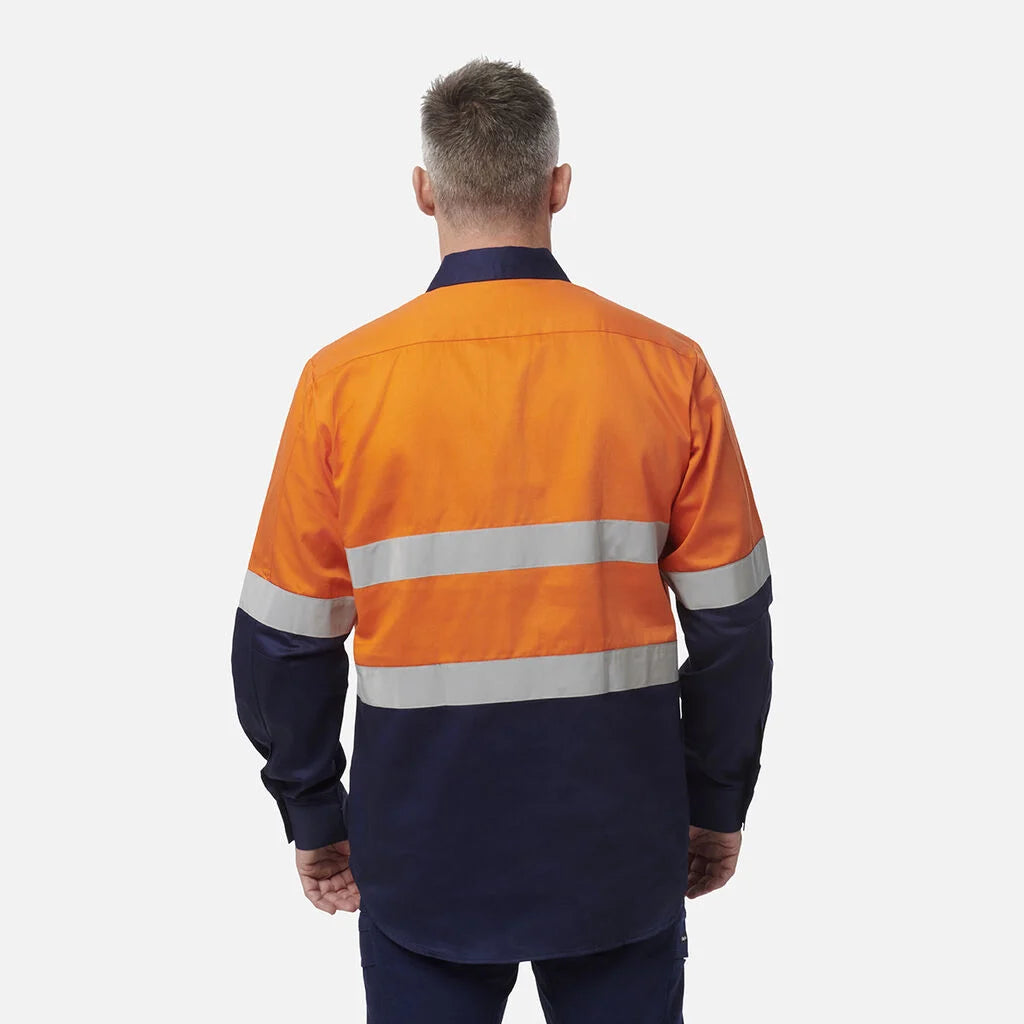 KingGee - Men's Originals Hi-Vis Reflective Closed Front Long Sleeve Shirt - K54325