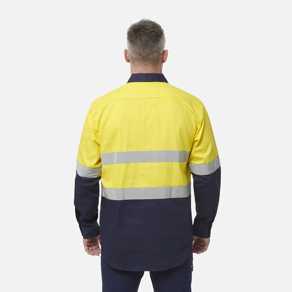 KingGee - Men's Originals Hi-Vis Reflective Closed Front Long Sleeve Shirt - K54325
