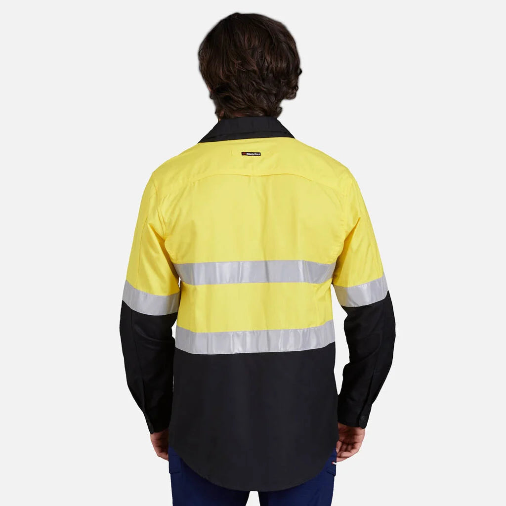 KingGee - Men's Workcool 2 Hi-Vis Reflective Two Tone Long Sleeve Work Shirt - K54880