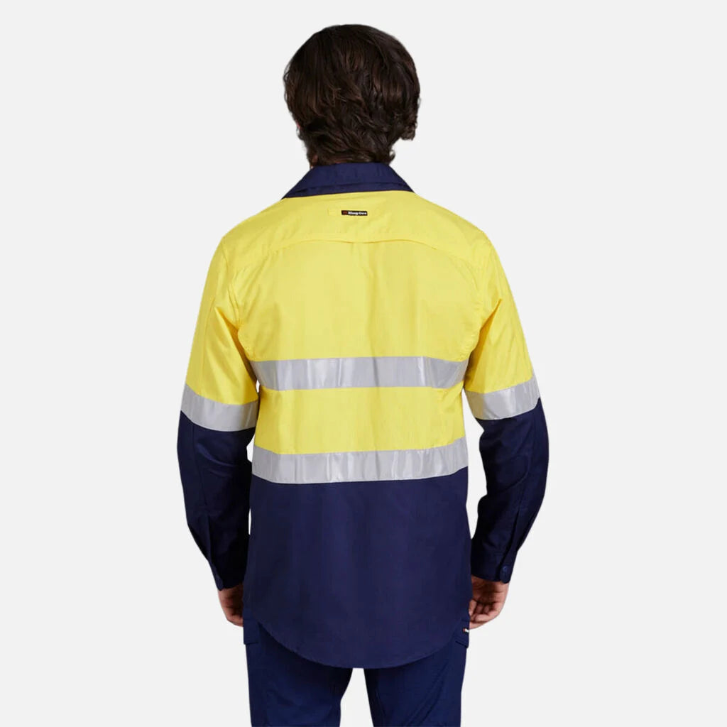 KingGee - Men's Workcool 2 Hi-Vis Reflective Two Tone Long Sleeve Work Shirt - K54880