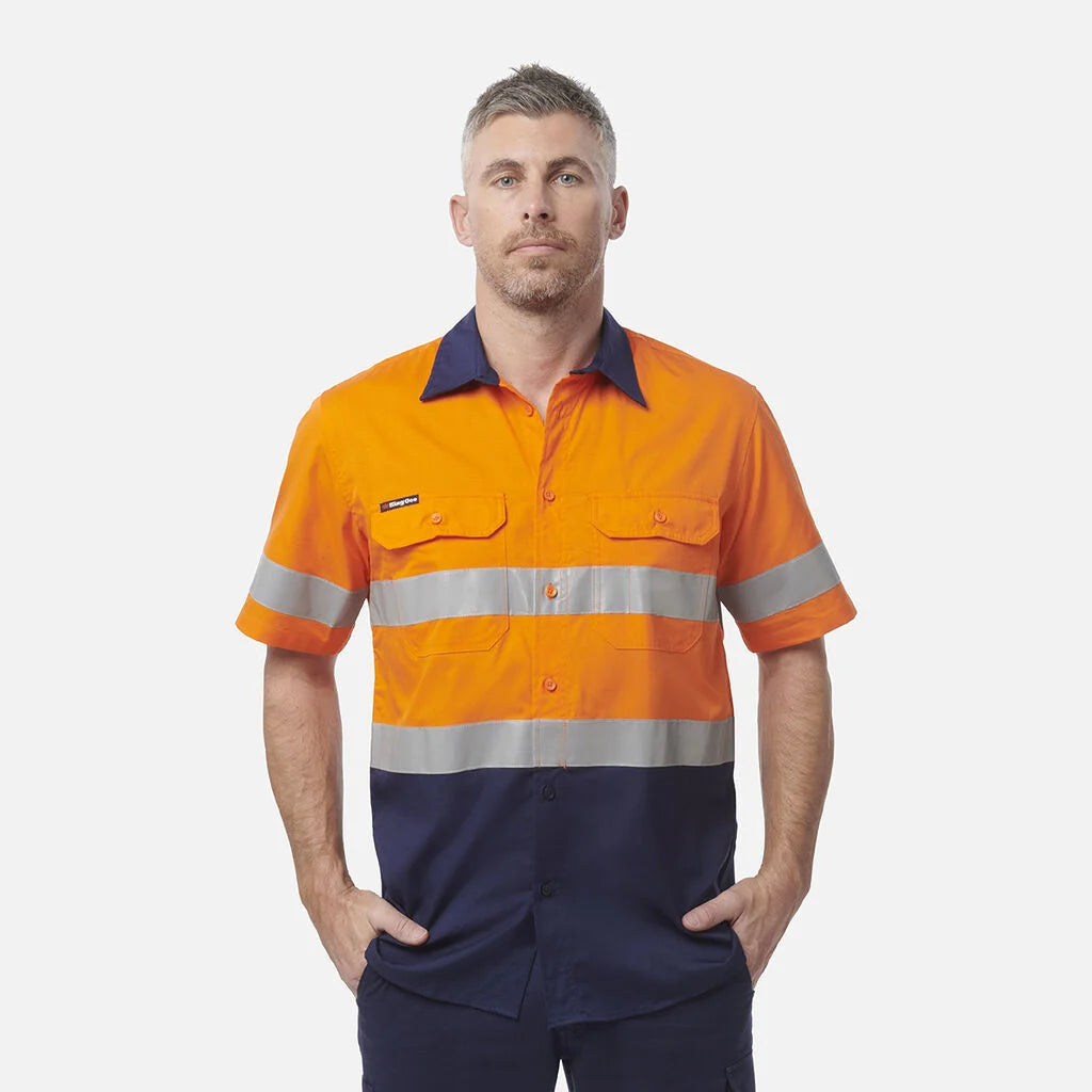 KingGee - Men's Workcool Vented Spliced Shirt Taped Short Sleeve - K54911
