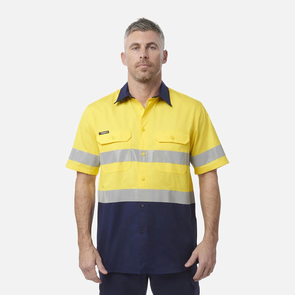 KingGee - Men's Workcool Vented Spliced Shirt Taped Short Sleeve - K54911