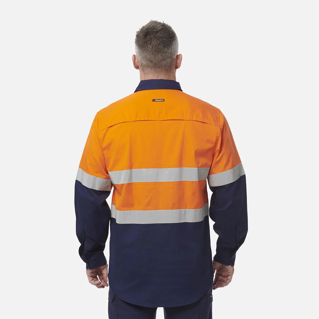 KingGee - Men's Workcool Vented Closed Front Spliced Shirt Taped Long Sleeve - K54914