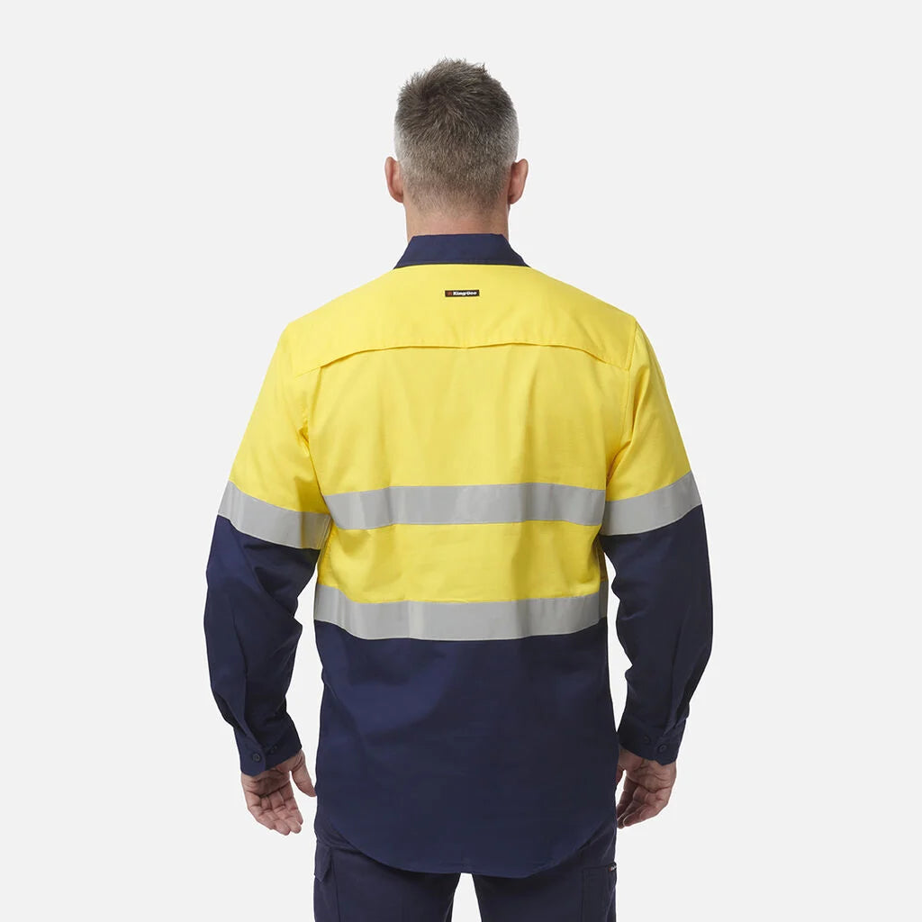 KingGee - Men's Workcool Vented Closed Front Spliced Shirt Taped Long Sleeve - K54914