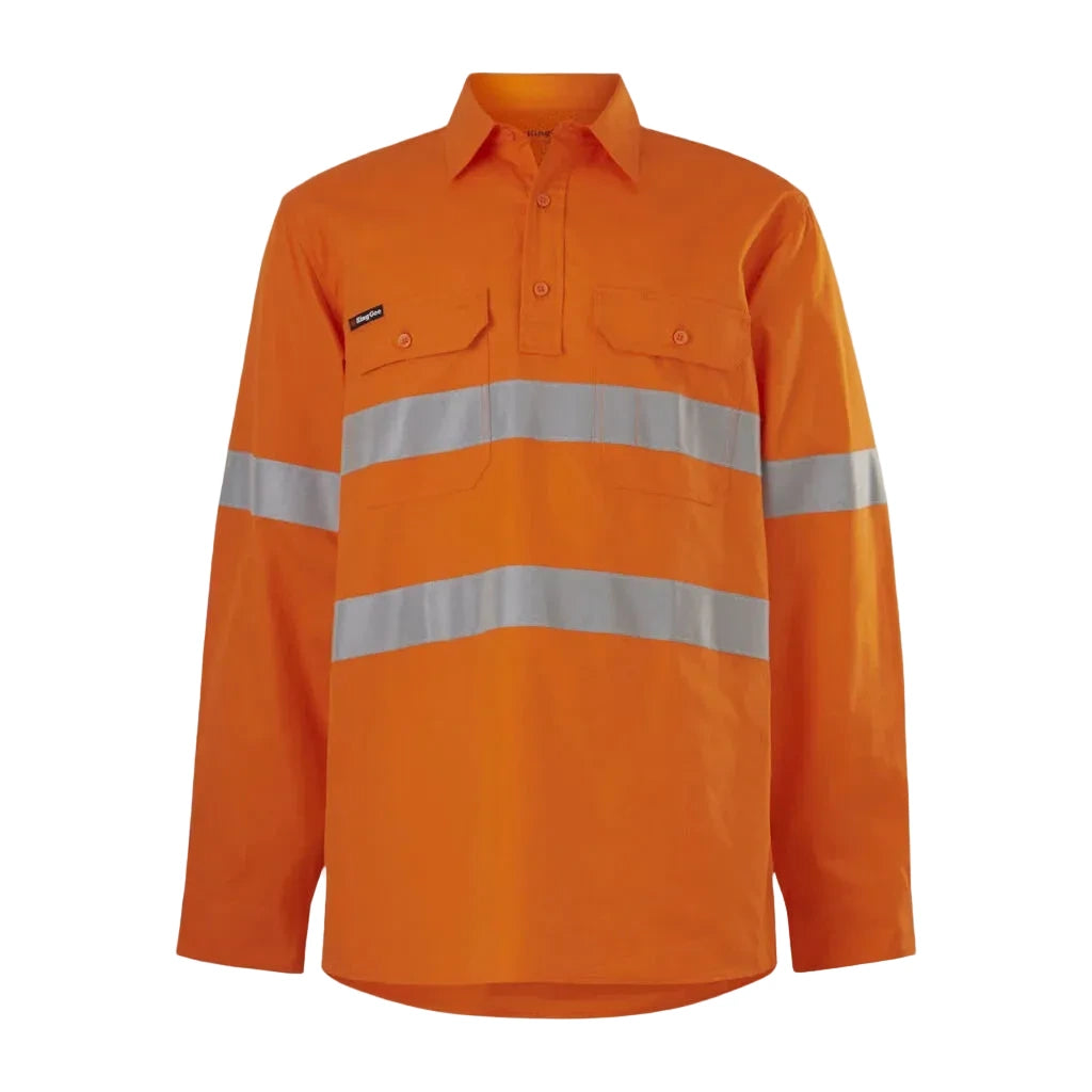 KingGee - Men's Workcool Vented Closed Front Shirt Taped Long Sleeve -  K54916