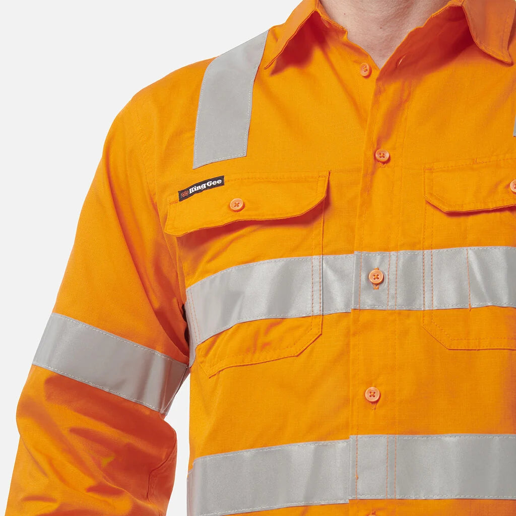 KingGee - Men's Workcool Vented X Back Shirt Long Sleeve -  K54917