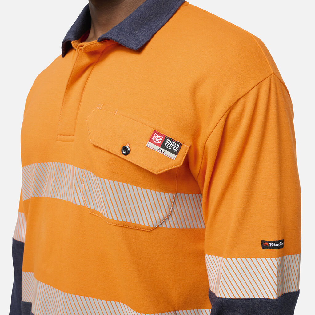 KingGee - Shieldtec FR Hi-Vis Spliced Polo with FR Tape - K84008