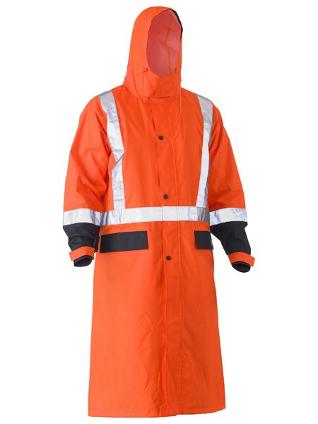 Bisley - Unisex Taped Hi Vis Long Rain Coat - BJ6961T