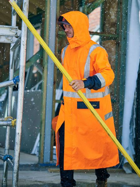 Bisley - Unisex Taped Hi Vis Long Rain Coat - BJ6961T