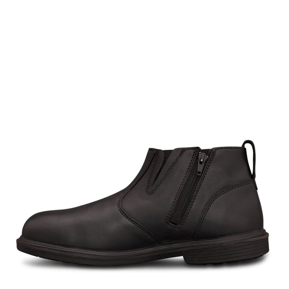 Oliver - Black Zip Side Boot