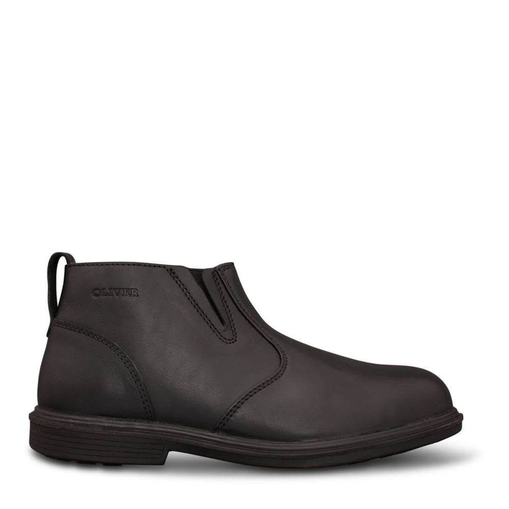 Oliver - Black Zip Side Boot