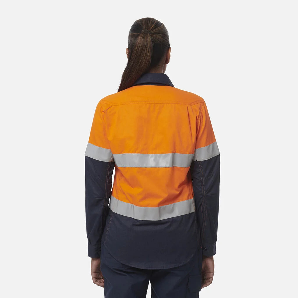KingGee - Women's ShieldTec FR Hi Vis 2Tone Open Front Taped Shirt PPE2 - Y04050